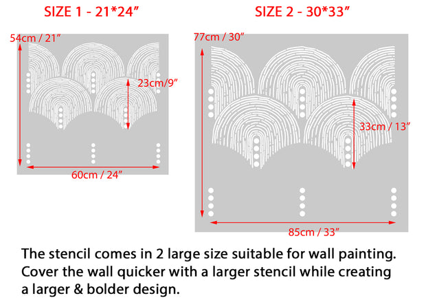 Hand drawn Arches Wall Pattern Stencil