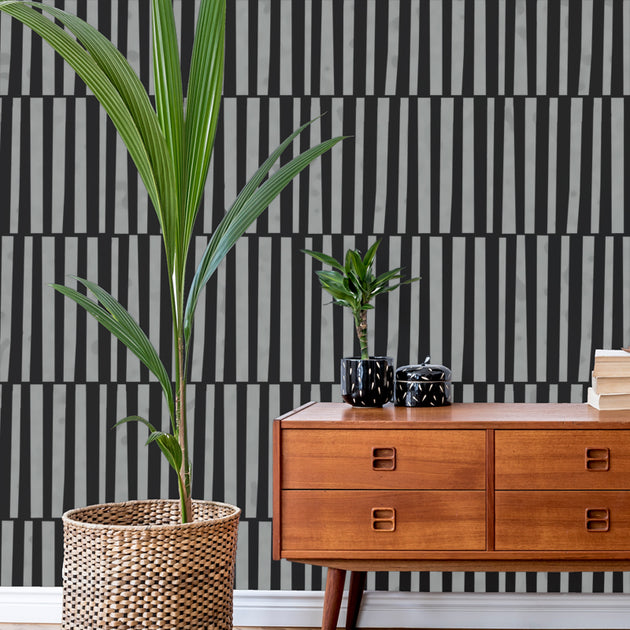 Vertical Stripes Modern Minimalist Wall Pattern Stencil, Wall