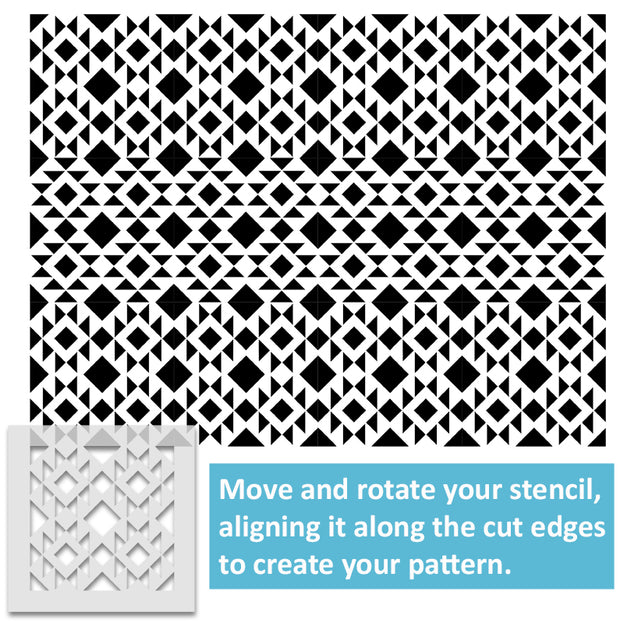 Aztec Style Pattern Stencil | Home decor & Craft | Ideal Stencils ...