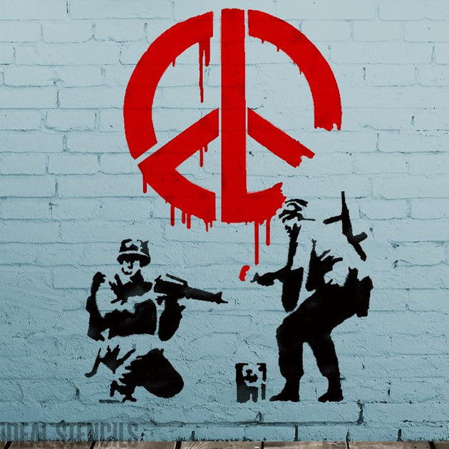 Banksy XL Stencils | CND Soldiers | Ideal Stencils – IdealStencils