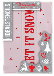 Let is Snow Christmas theme Stencil