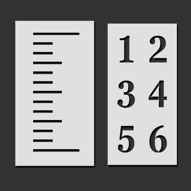 Printable Wall Growth Chart 6Pcs Growth Chart Ruler Stencil DIY Rural
