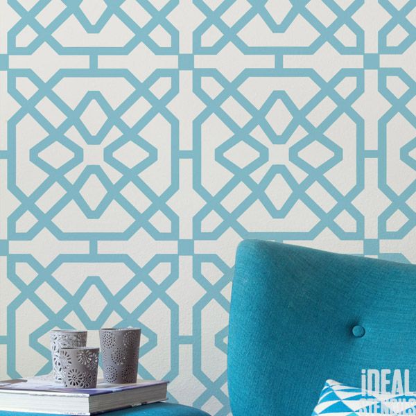 Moroccan tile pattern stencil