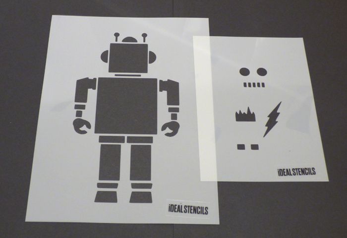 Retro Robot Stencil