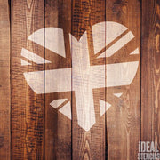 Union Jack heart stencil