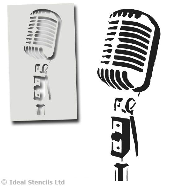 Vintage Microphone Stencil