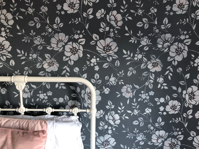 Vintage Floral Wallpaper Stenciling