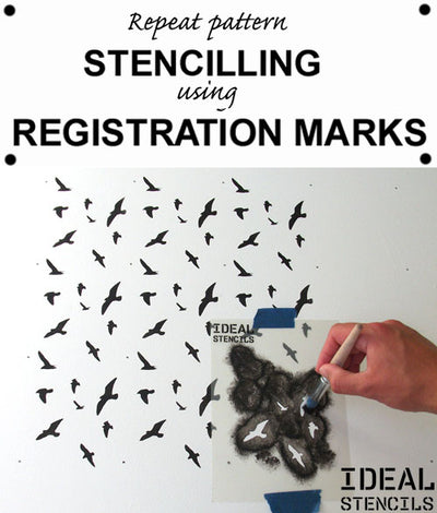 FLOCKING BIRDS PATTERN STENCILLING USING REGISTRATION MARKS