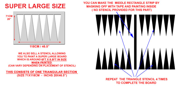 Backgammon Board Stencil