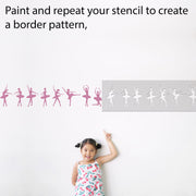 Ballerina Ballet Dancer Border Stencil