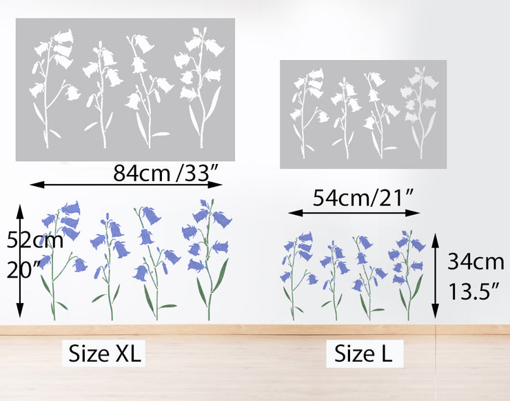 BLUEBELL WOODLAND Stencil, Nature WALL Decor Stencil