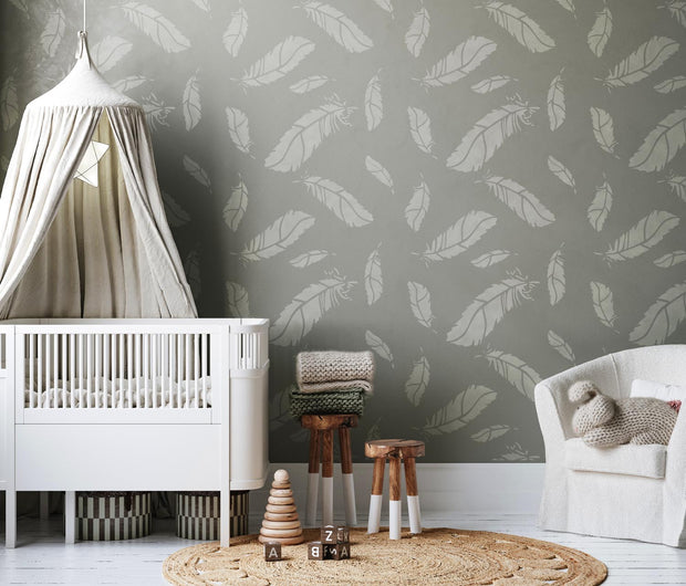 Falling Feathers Wall Decor Stencil