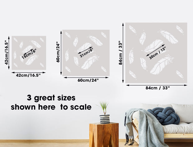 Falling Feathers Wall Decor Stencil