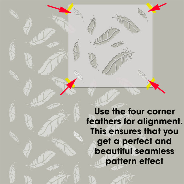Falling Feathers Wall Decor Stencil