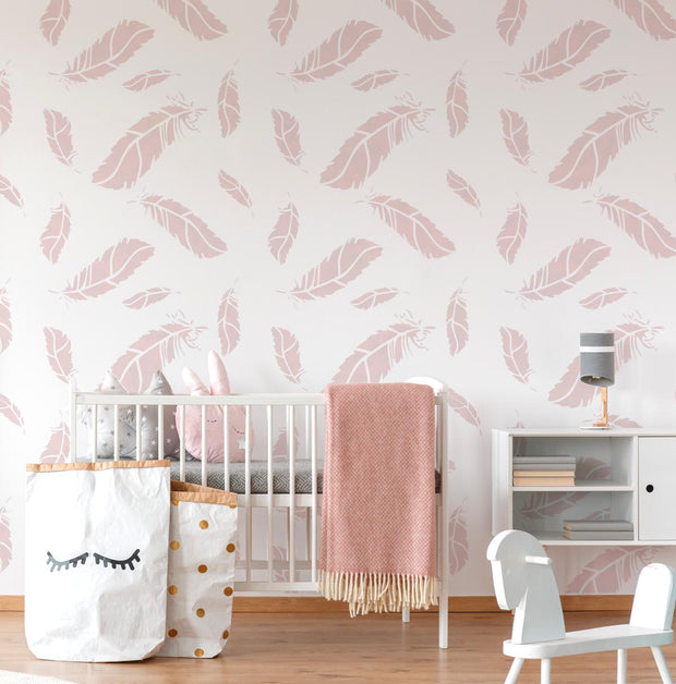 Falling Feathers Wall Decor Stencil