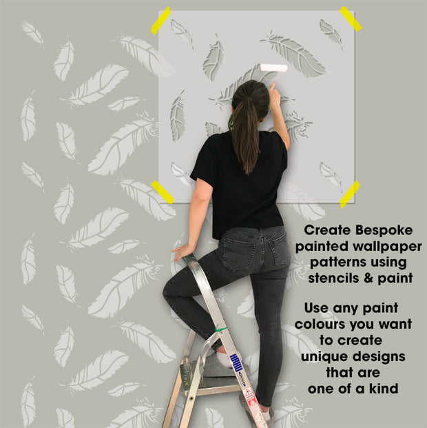 Falling Feathers Wall Decor Stencil