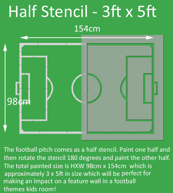 Football Pitch Wall Mural Stencil