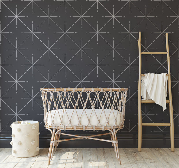 GLOW Star Pattern Nursery Wall Stencil