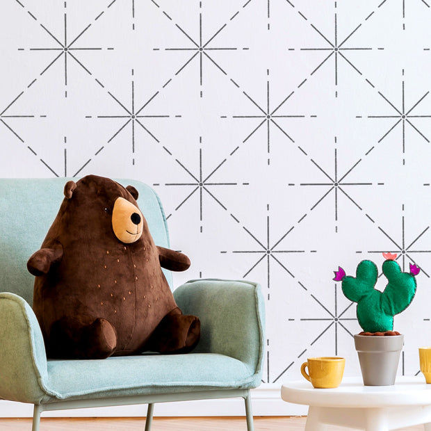 GLOW Star Pattern Nursery Wall Stencil