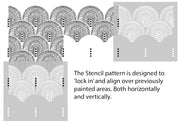 Hand drawn Arches Wall Pattern Stencil