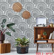 Hand drawn Arches Wall Pattern Stencil