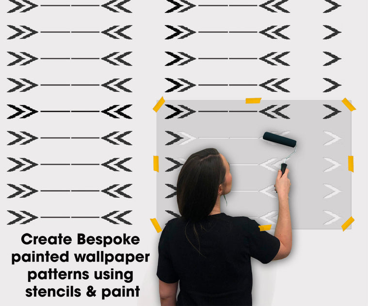 Horizontal Arrows Stencil, Native American Fabric Pattern, Ethnic Wall ...