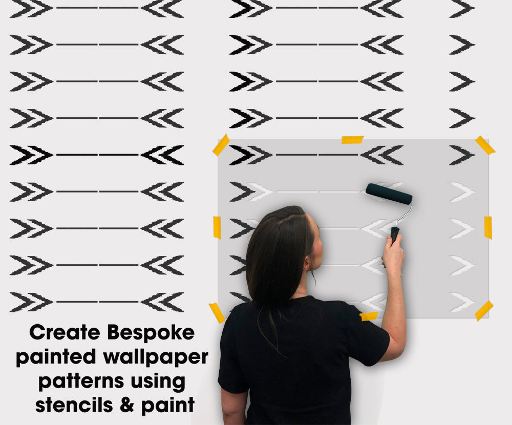 Horizontal Arrows Stencil, Native American Fabric Pattern, Ethnic Wall ...