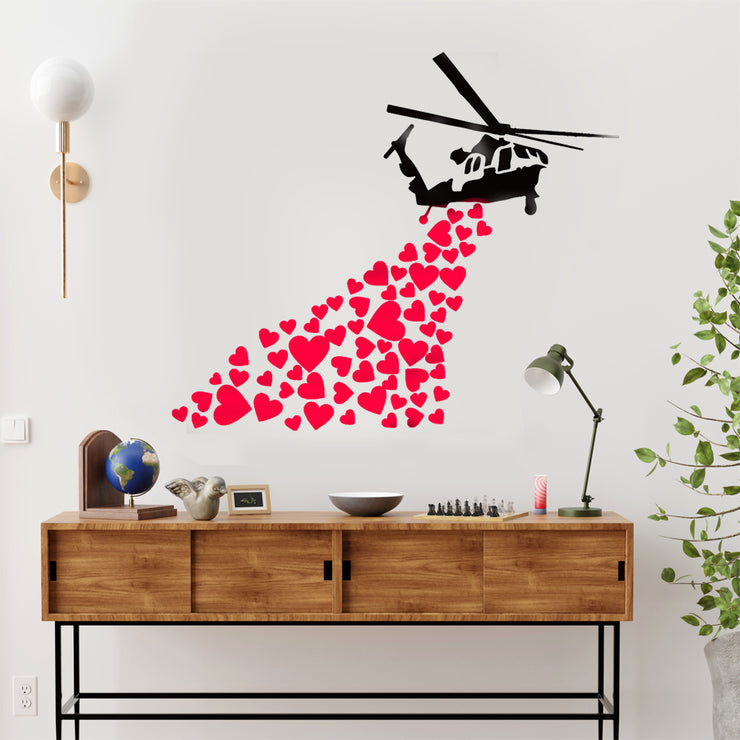 Banksy Love Heart Helicopter