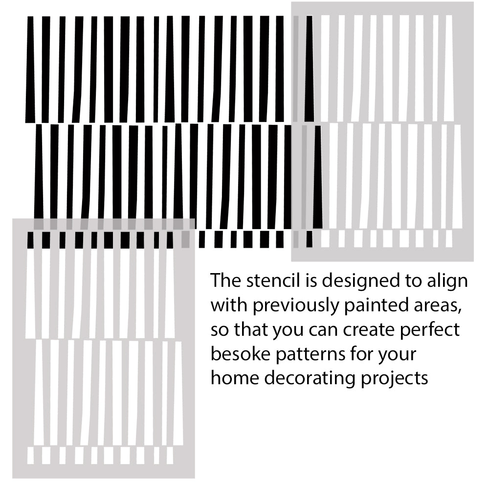 Vertical Stripes Modern Minimalist Wall Pattern Stencil, Wall ...