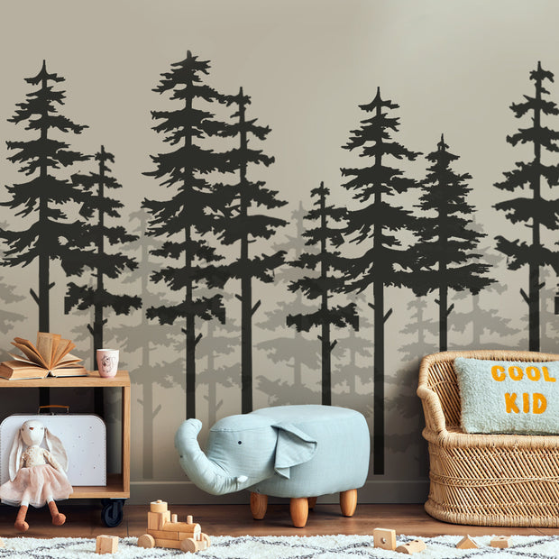 PINE FOREST Wall Mural Stencil Set
