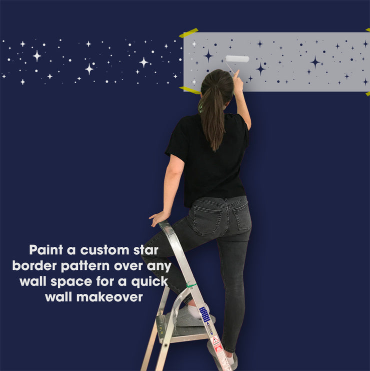 STARRY NIGHT Nursery Wall Border Stencil