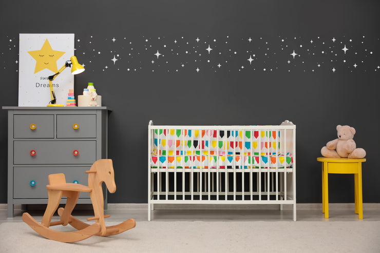 STARRY NIGHT Nursery Wall Border Stencil