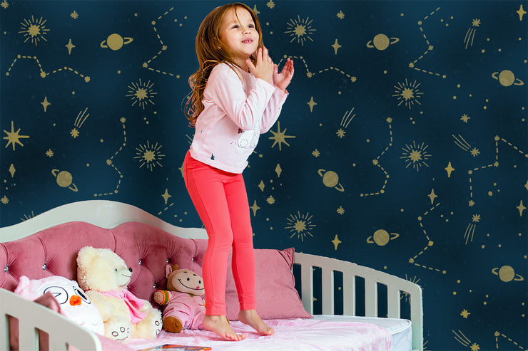 STARBURST Star Pattern Nursery Wall Stencil