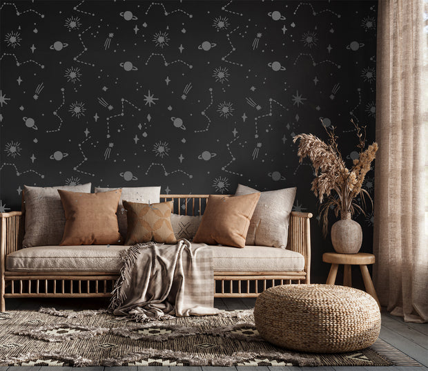 STARBURST Star Pattern Nursery Wall Stencil