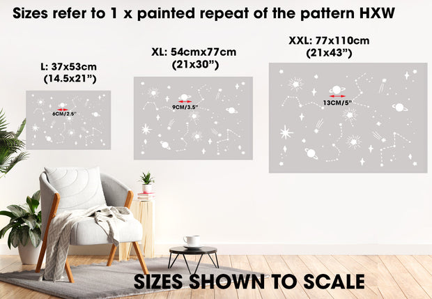 STARBURST Star Pattern Nursery Wall Stencil