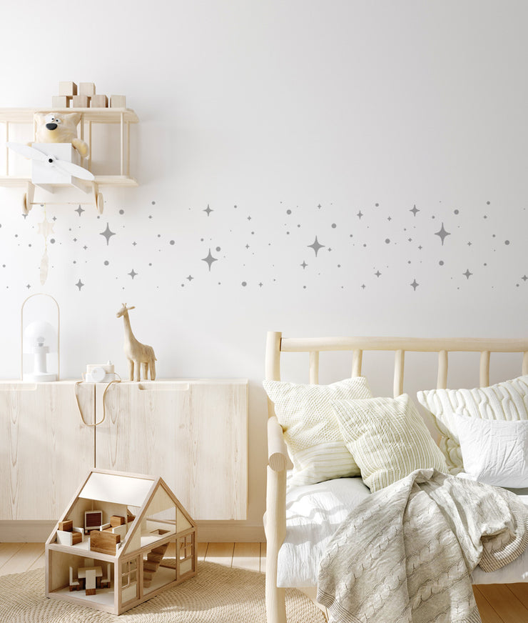 STARRY NIGHT Nursery Wall Border Stencil