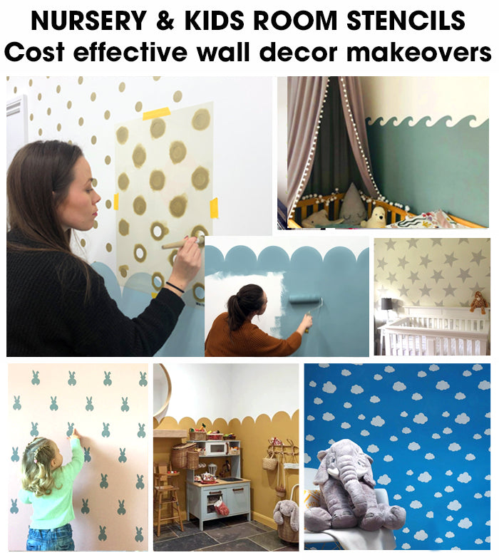 Goose Pattern Nursery Wall Stencil, Paint Geese Duck Baby Room ...