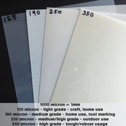 125 Micron Mylar sold per meter