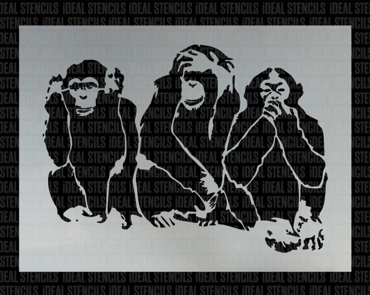 3 Wise Monkeys Stencil