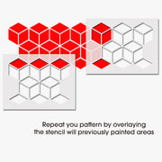 3D Cube Repeat Pattern Stencil