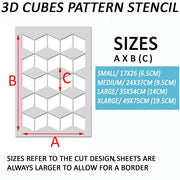 3D Cubes Pattern Stencil