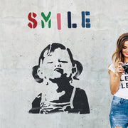 Banksy Girl SMILE Stencil