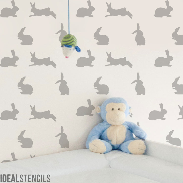 Cute Bunny Rabbit Nursery Stencil