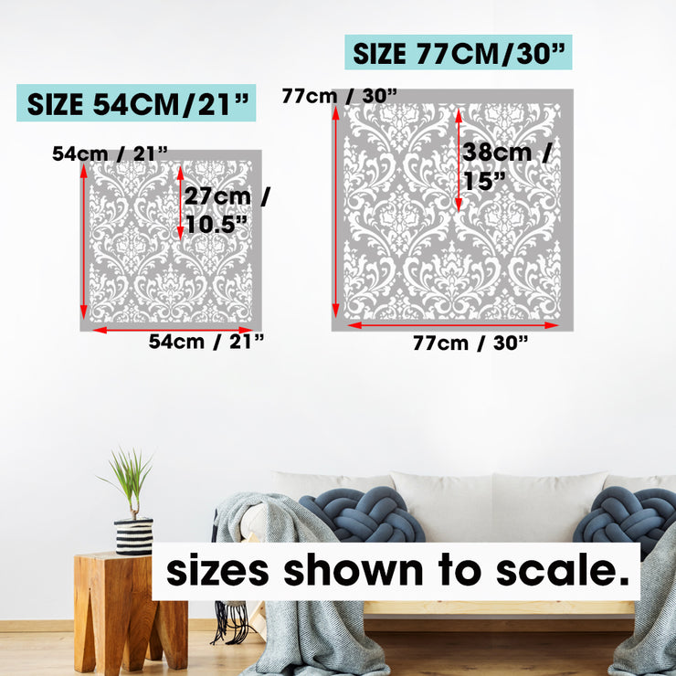 thumbnail image 2 of Erica Damask Wall Stencil – Large Allover Pattern For DIY Home Decor (600x460mm) 2 of 4