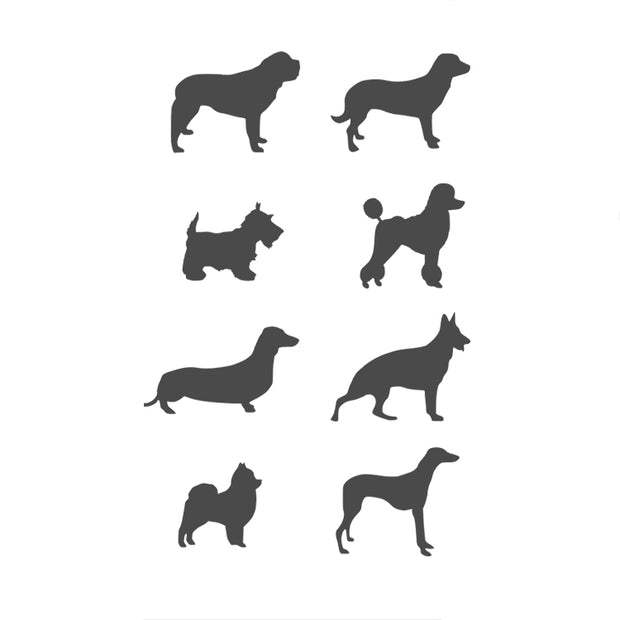 Dog breeds stencil