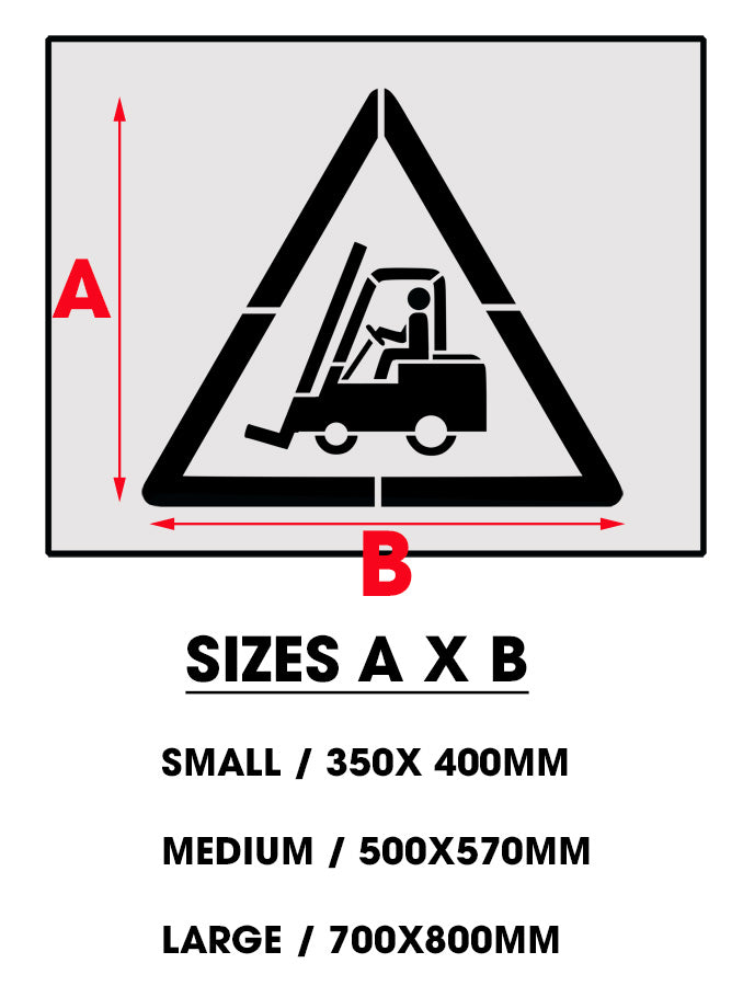 FORKLIFT TRUCK, WARNING, FLOOR PAINTING STENCIL