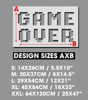 GAME OVER Retro Video Game Decor Stencil