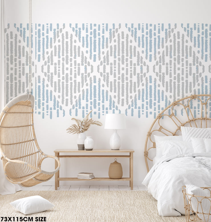 MAPULA Coastal Boho Wall Stencil, Ikat Style