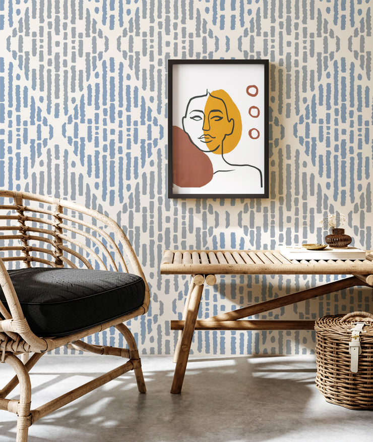 MAPULA Coastal Boho Wall Stencil, Ikat Style