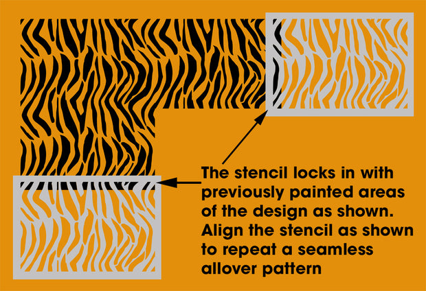 NAMIRI Tiger Stripes Stencil, Animal Print Wall Decor